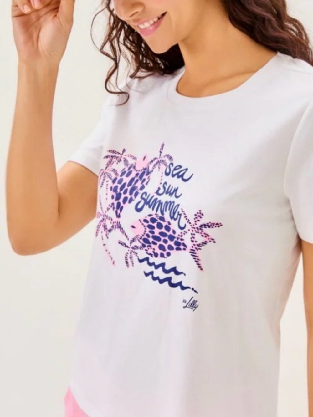 NEW LILLY PULITZER Barreto Knit Top Sun Sea Motif Graphic NWT Small